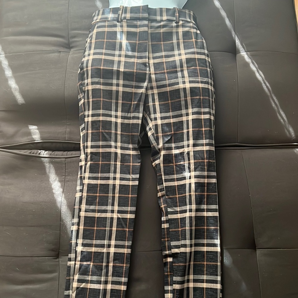Plaid / Checkered Trousers - Neutral Colored